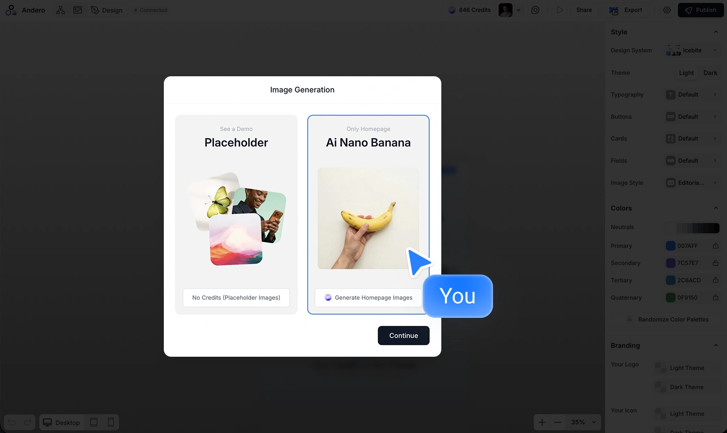 nano bana integration in Modulify platform