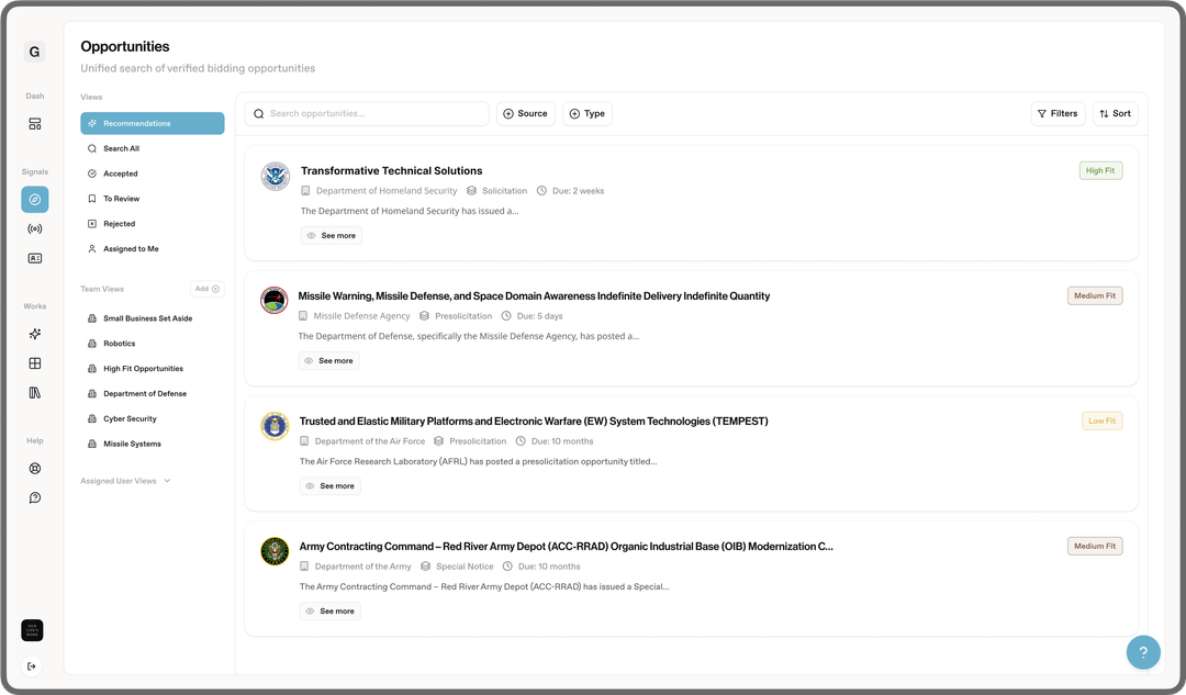 GovSignals – Acquisition AI for Government Contracting