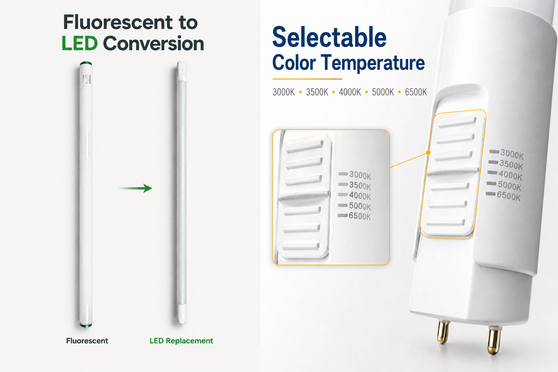 fluorescent to LED chart