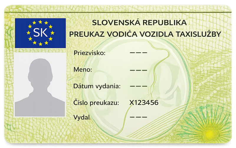 Slovak Taxi Driver Card