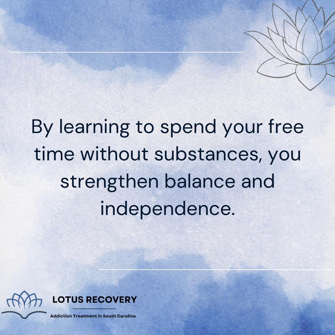 A graphic image about how, in an inpatient drug rehab, patients learn to spend free time without substances