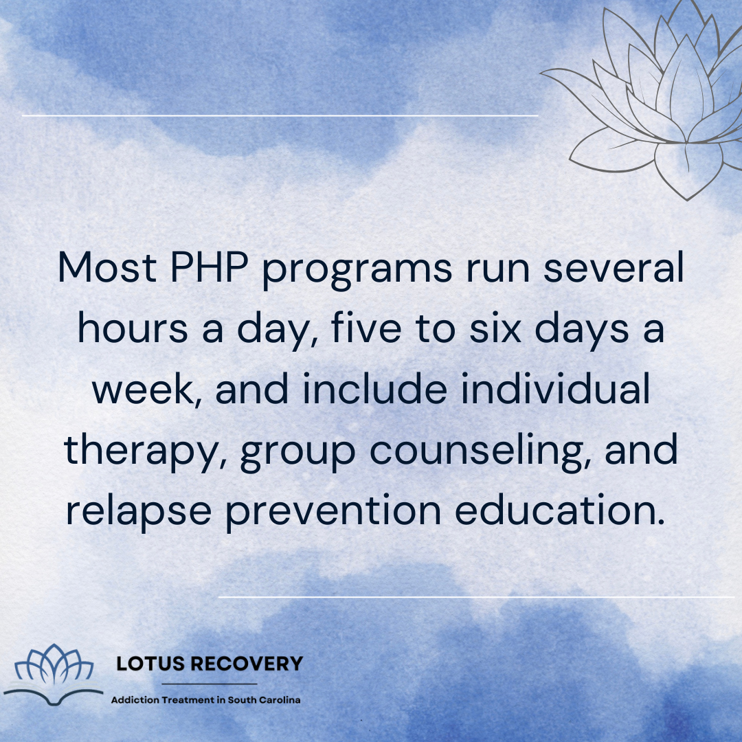 A graphic image discussing what happens in PHP treatment