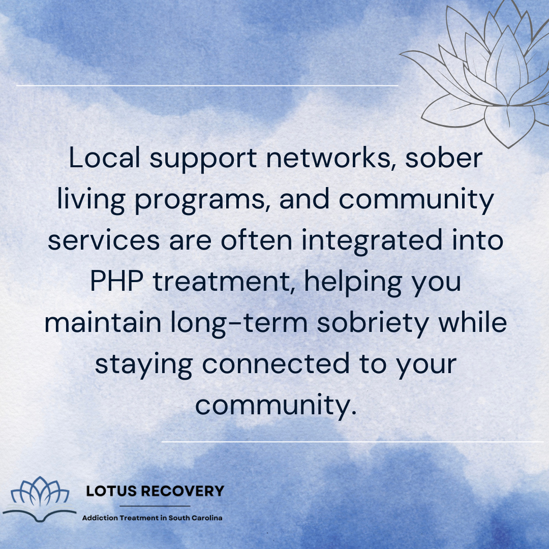 A graphic image about how support networks are often integrated into PHP treatment