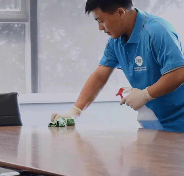 clean corp staff cleaning