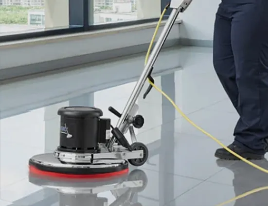 clean corp staff cleaning floor