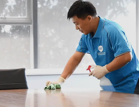 clean corp staff cleaning