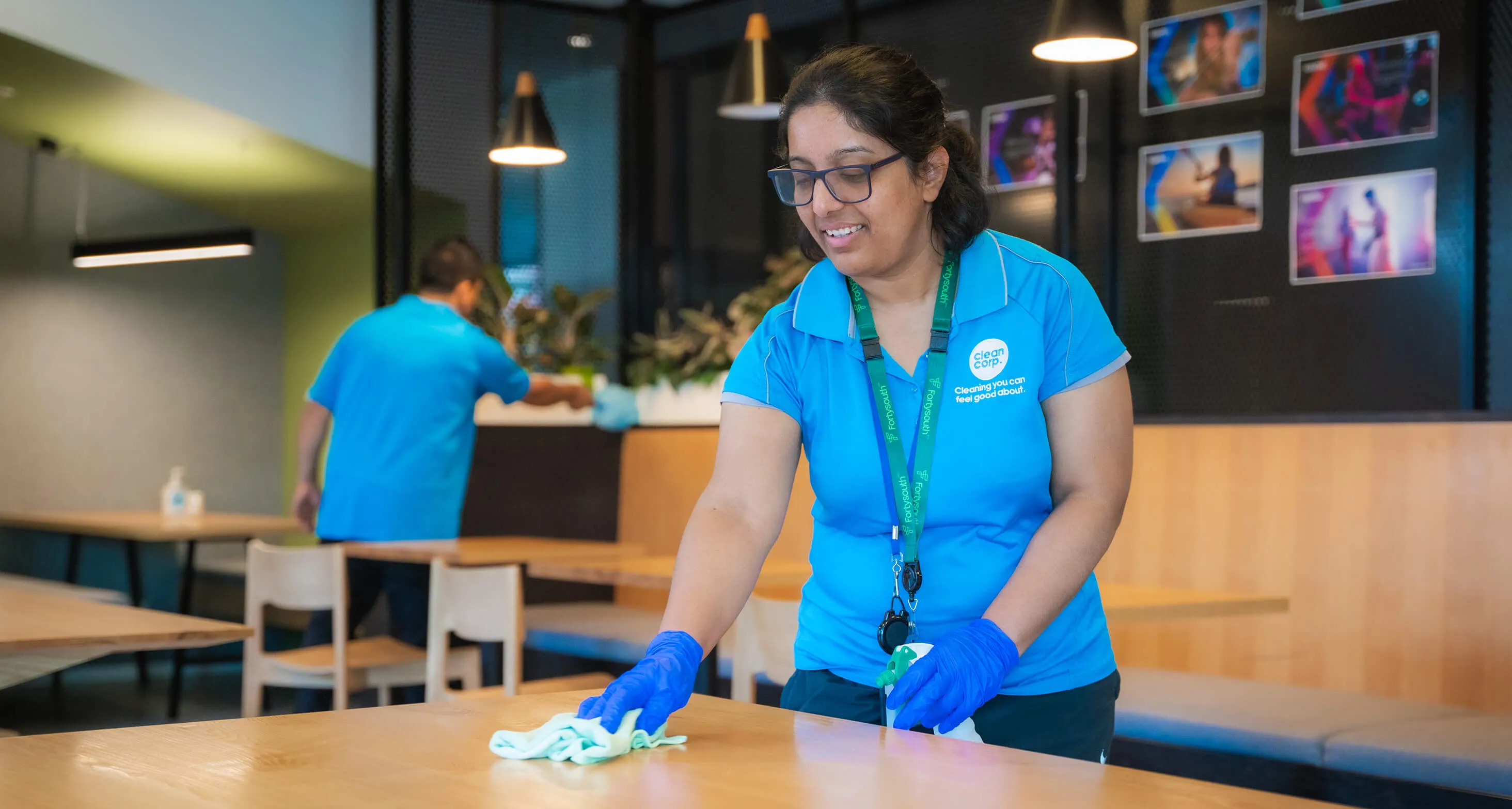 clean corp staff cleaning