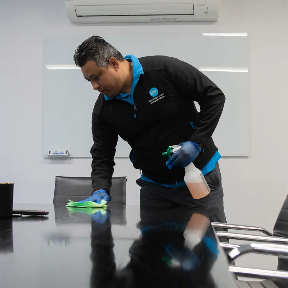 clean corp staff cleaning
