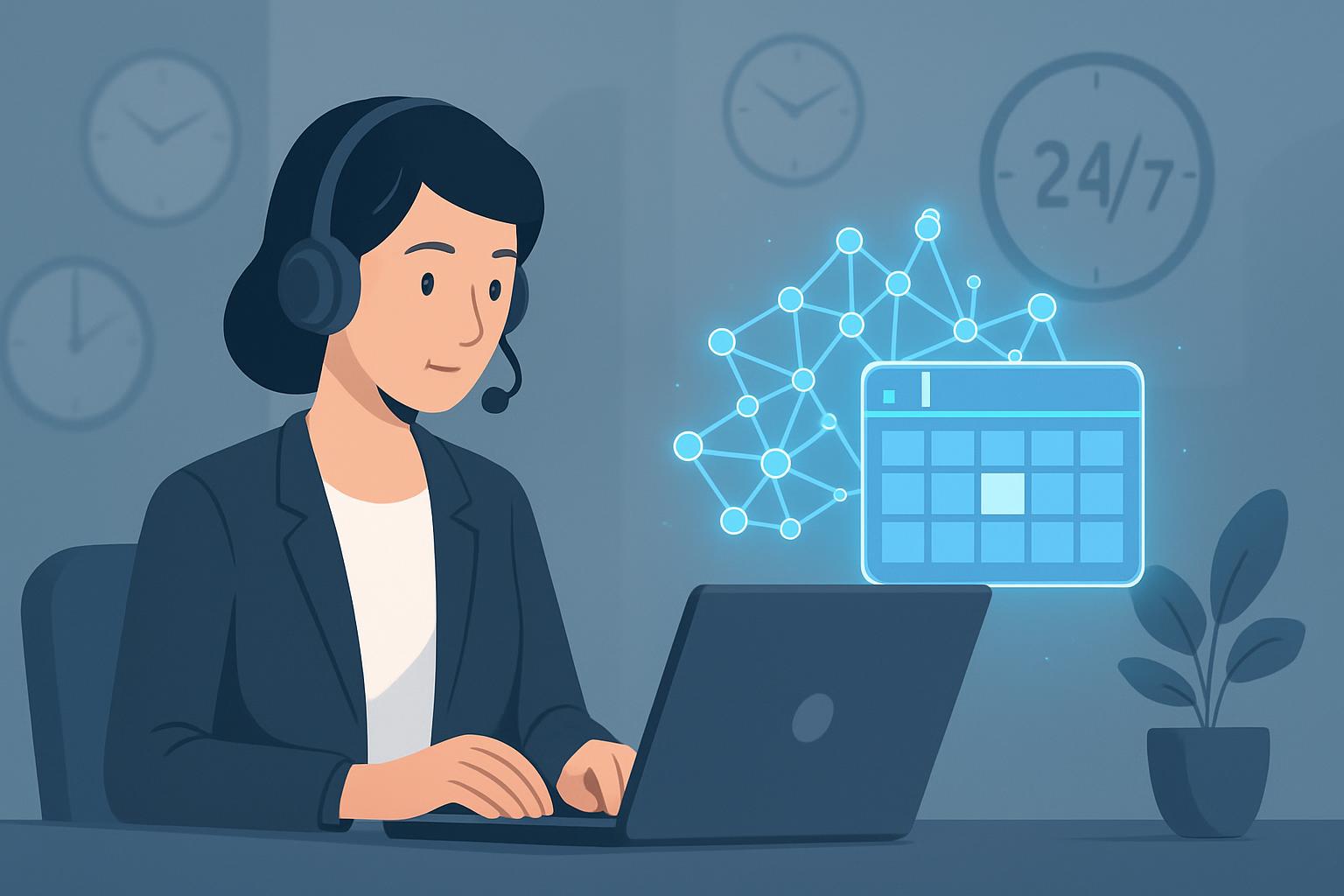 Header image for 24/7 Scheduling Coverage: When You Need Human Assistants Backed by AI