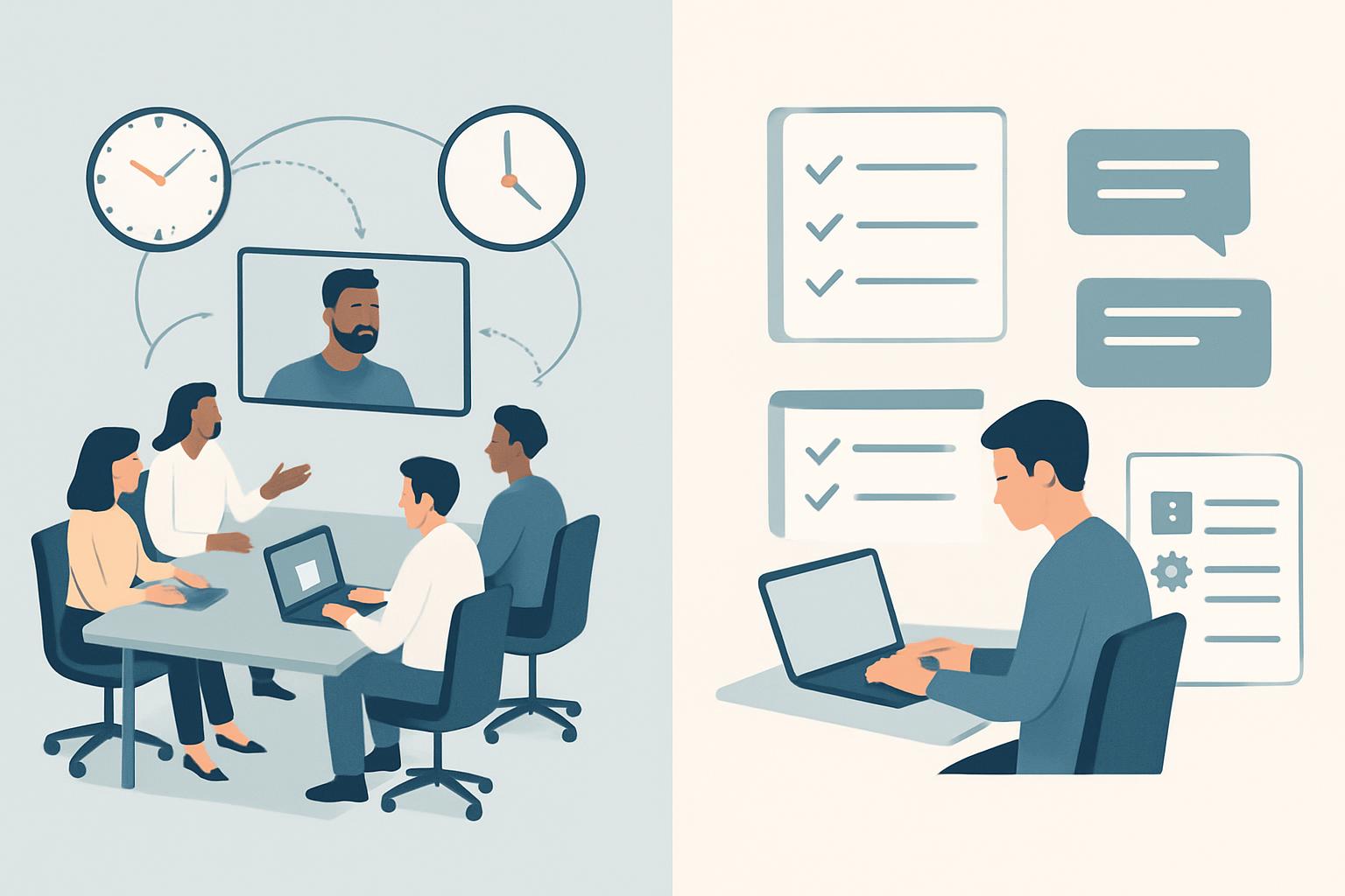 Header image for Synchronous vs Asynchronous Decision Rules: When to Hold Live Meetings and When to Decide Offline