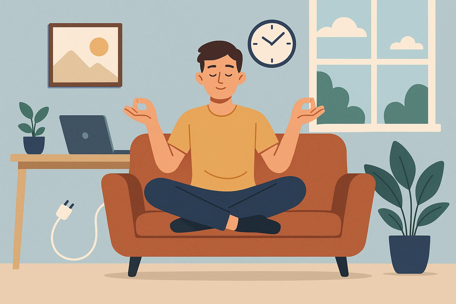 "Professional blog header for tips on disconnecting from work in remote settings for better work-life balance"