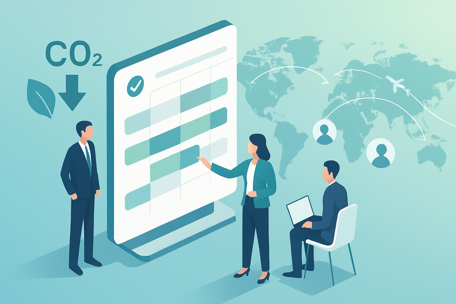 Header image for Sustainability Gains from Smarter Scheduling: How AI Reduces Corporate Travel and Emissions