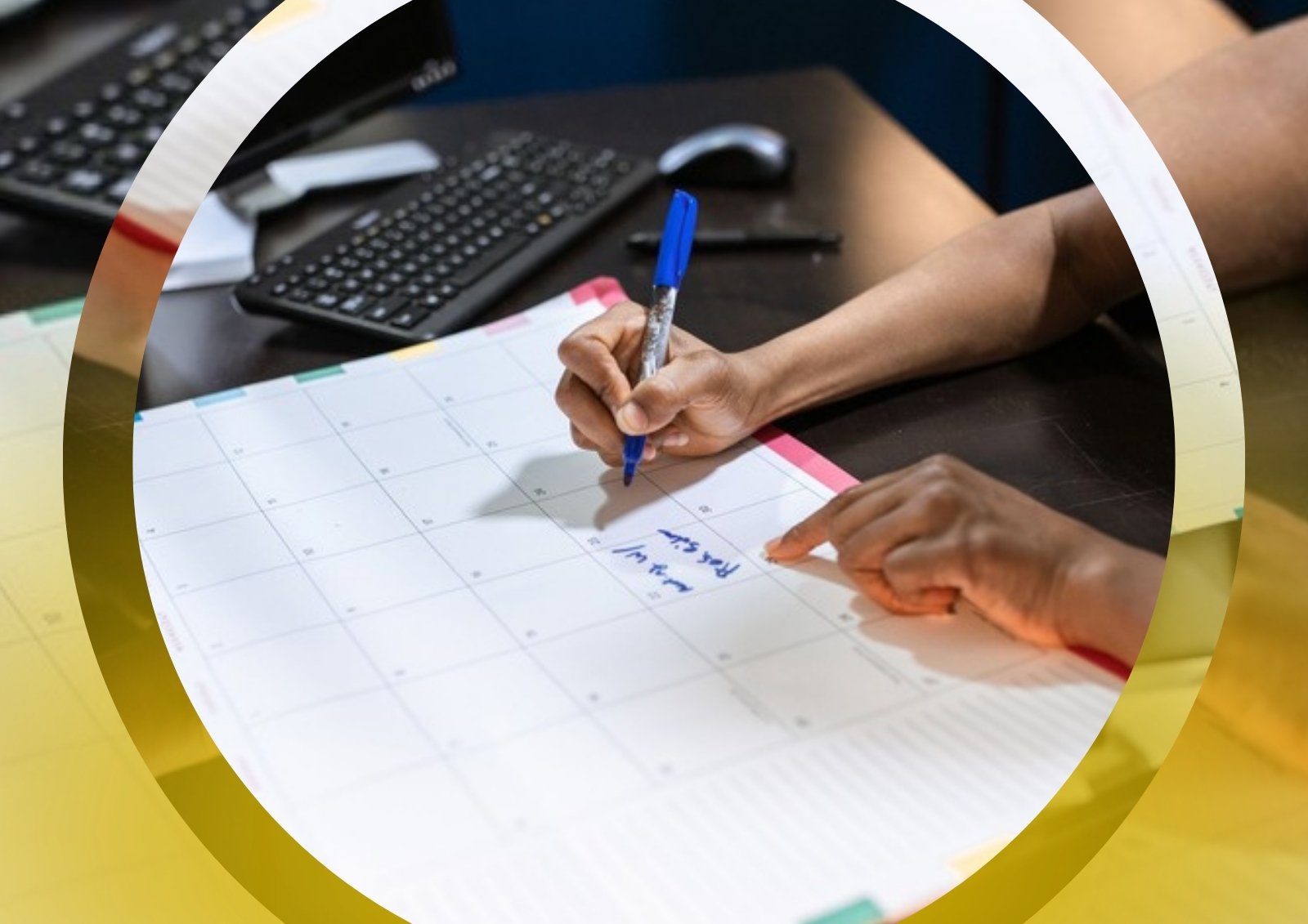 Date notée sur un calendrier