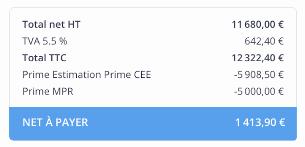 Devis pompe à chaleur air/eau