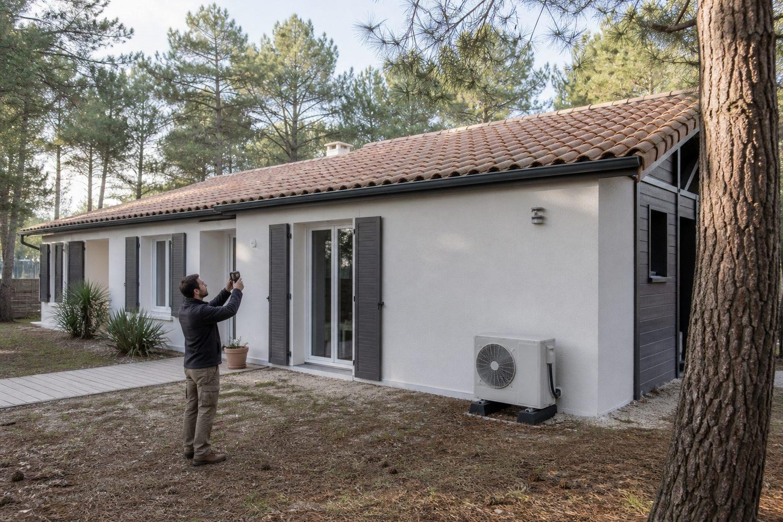 relevé d’ombrage et contrôle de l’implantation avant une étude solaire sur le Bassin d’Arcachon.