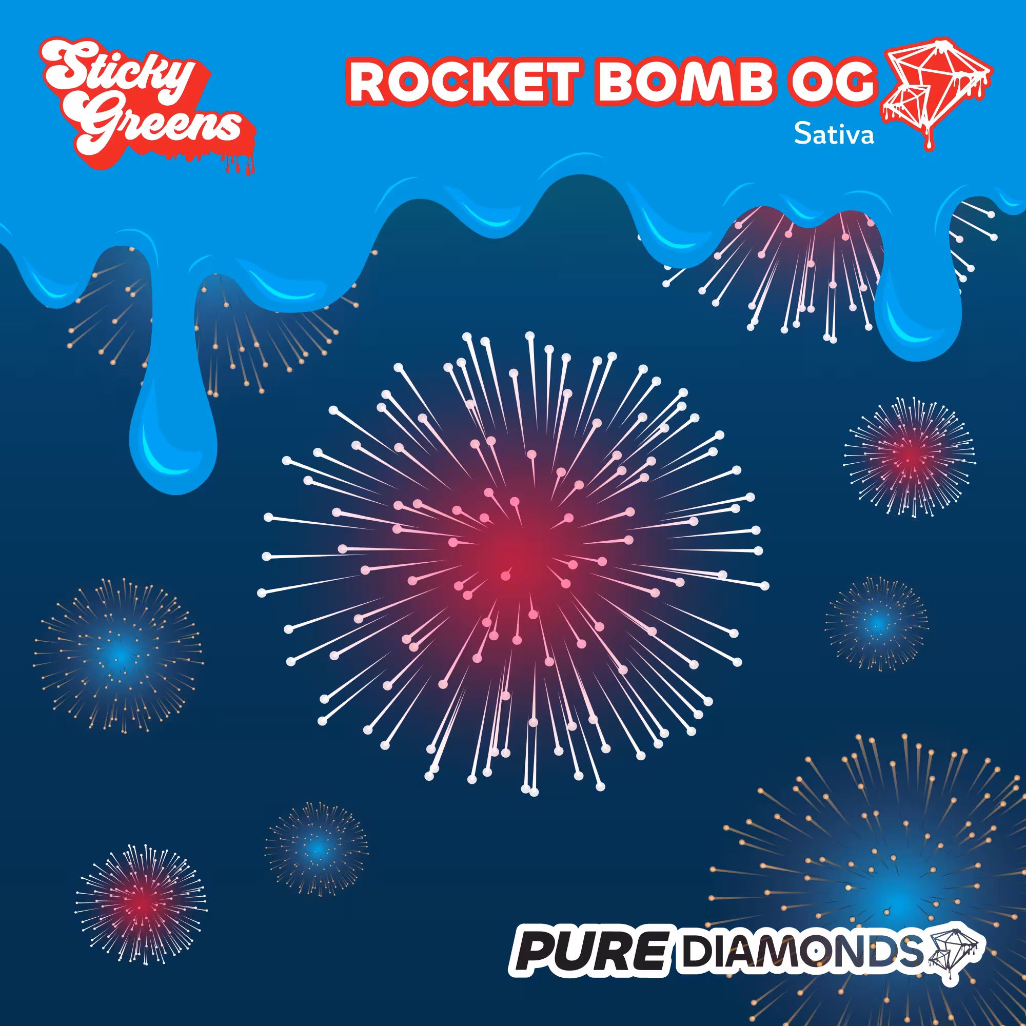 Sticky Greens Rocket Bomb OG Liquid Diamonds 510 Vape Cartridge