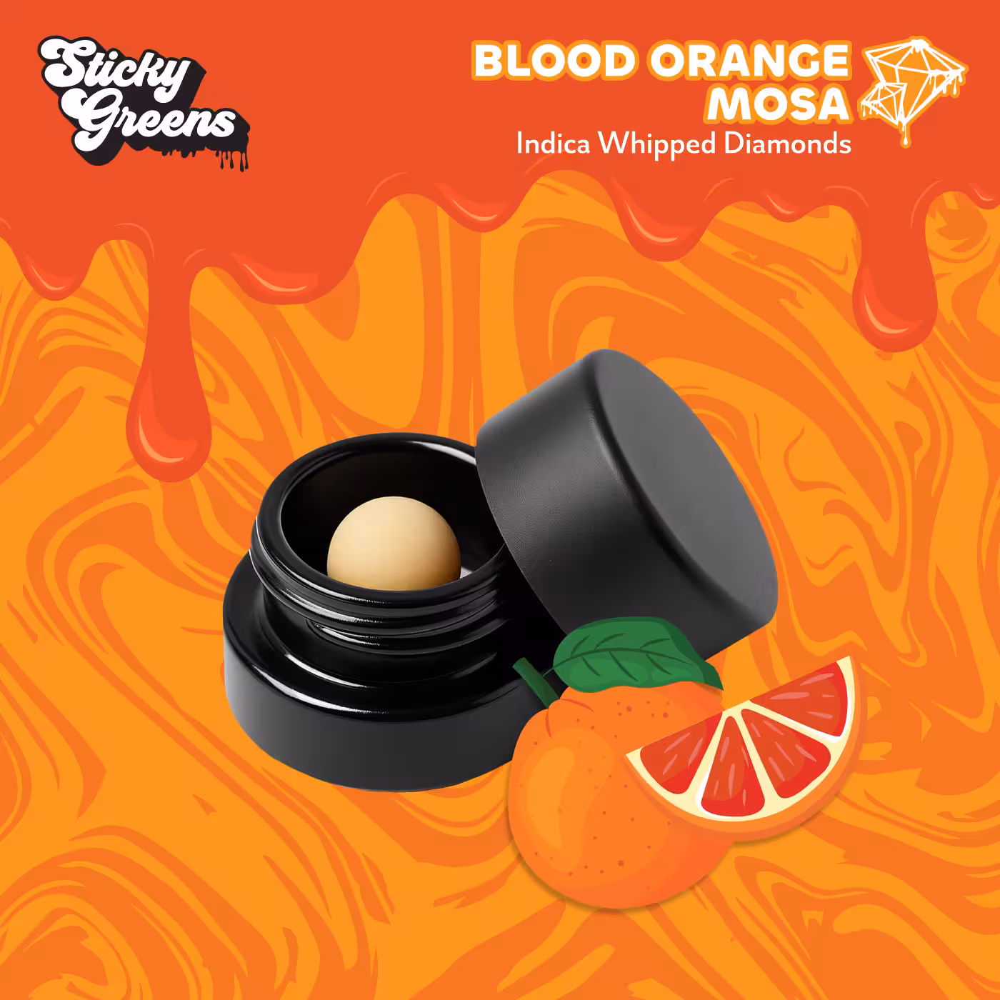 Sticky Greens Blood Orange Mosa Whipped Diamonds 