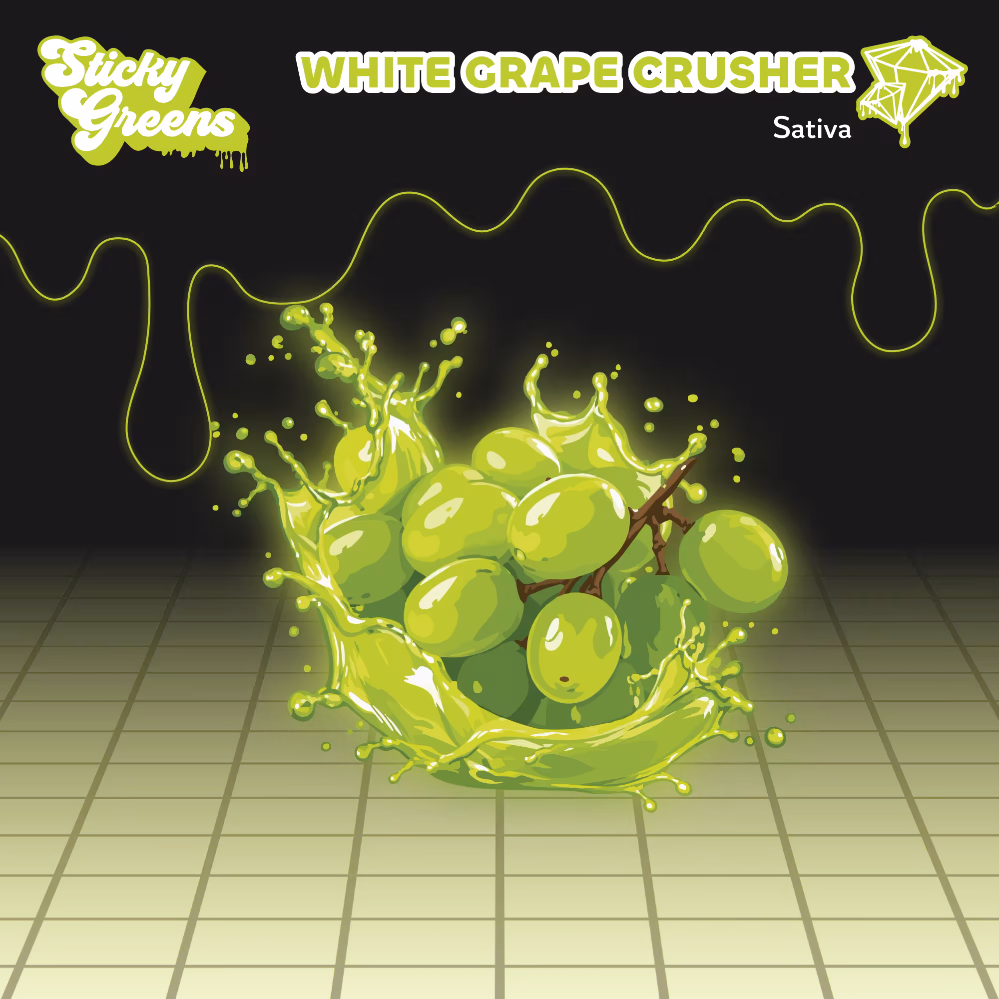 Sticky Greens White Grape Crusher Dripbar Liquid Diamond All-In-One Vape
