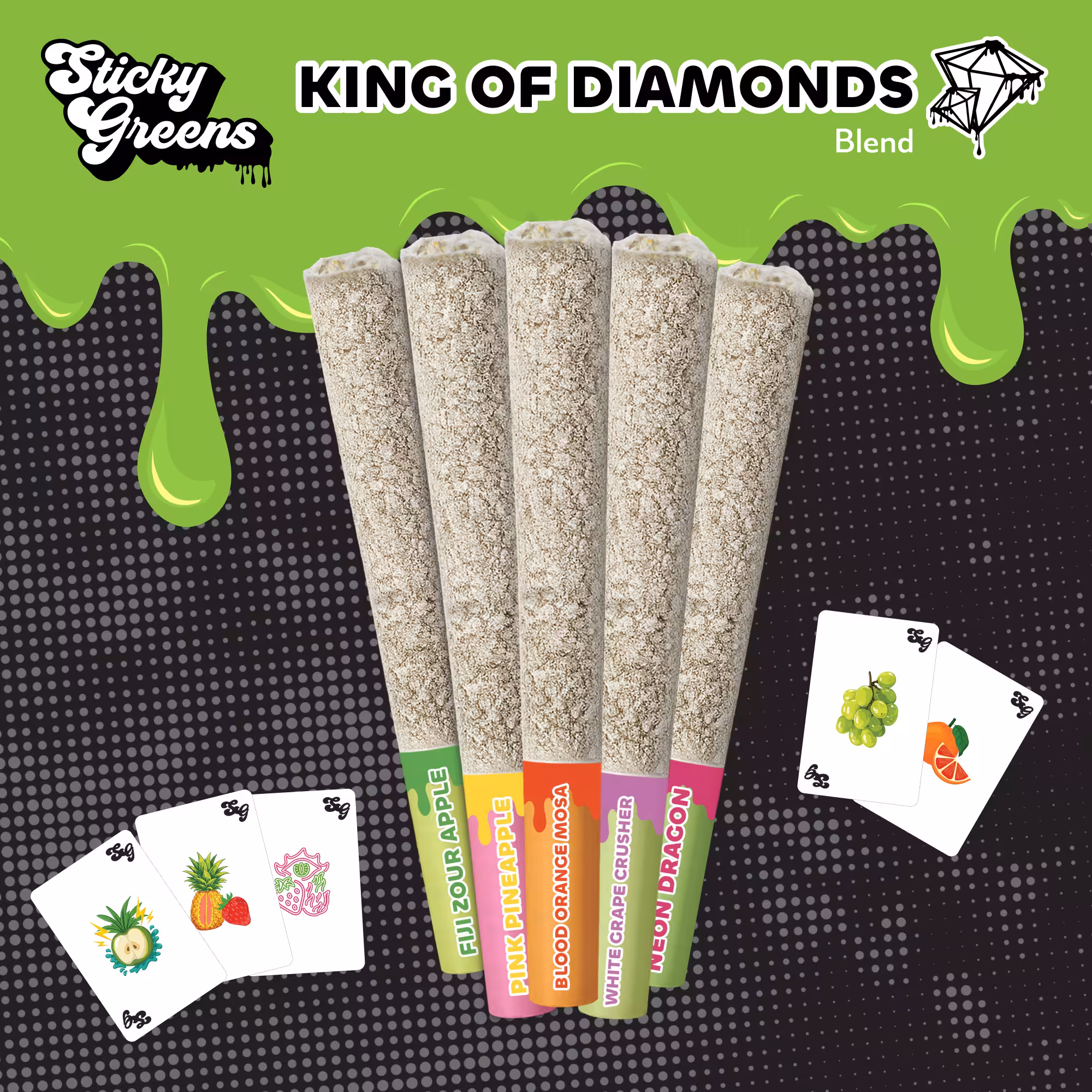 Sticky Greens King of Diamonds Liquid Diamonds Infused Pre-Rolls 