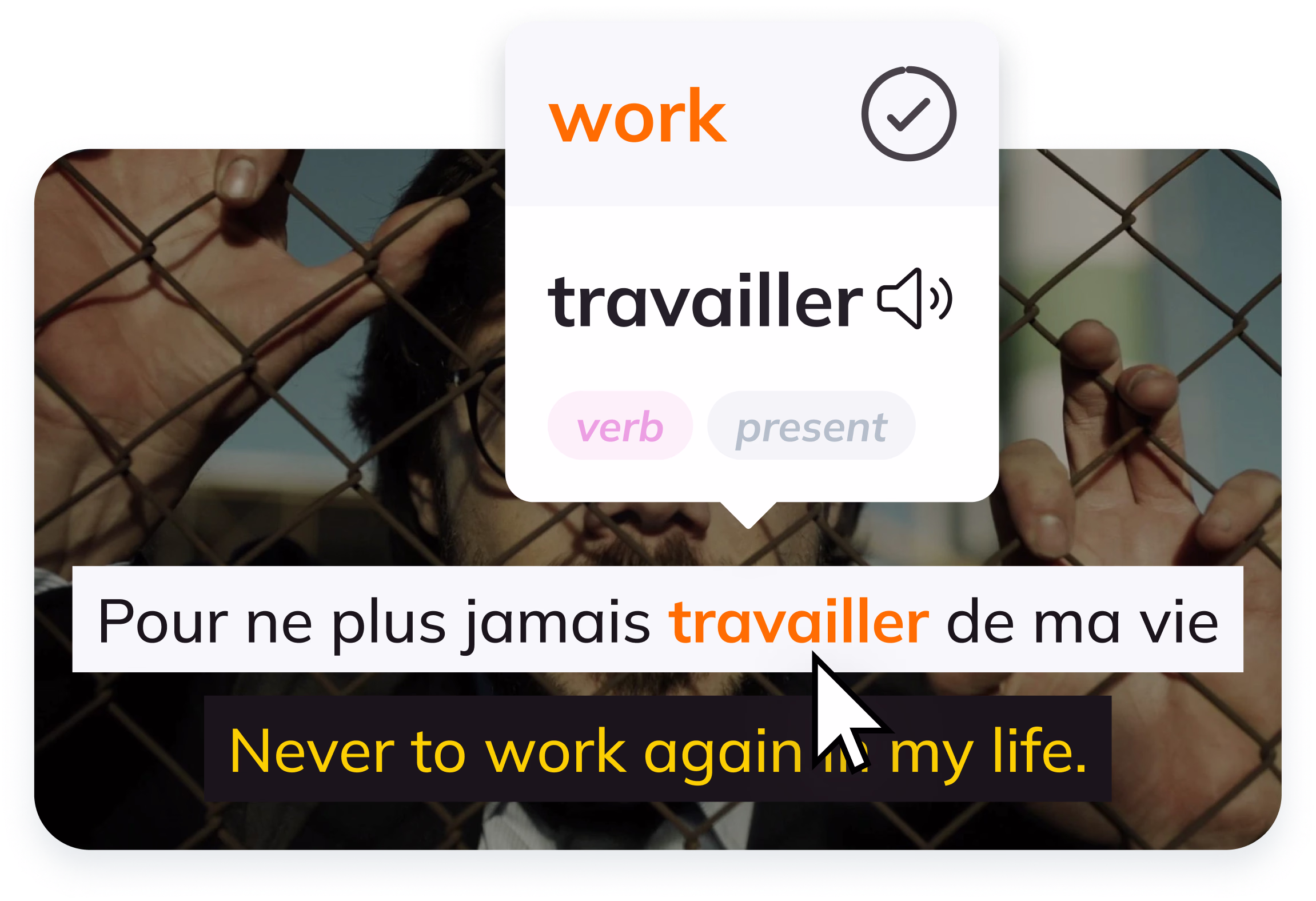 All shows come with 2 sets of subtitles. Click any word to get an instant translation. The more you watch the more you learn.