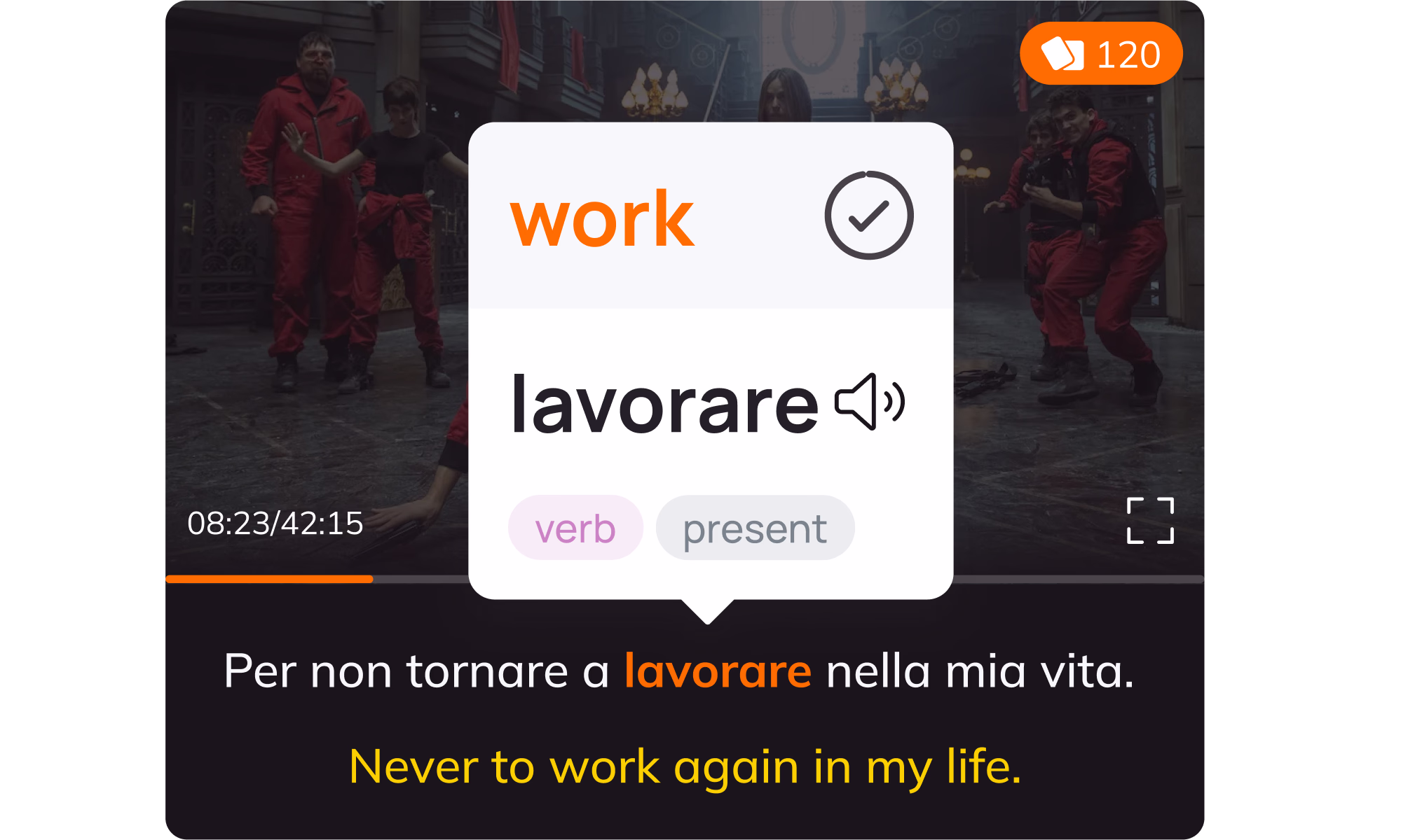All stories come with 2 sets of subtitles. Click any word to get an instant translation. The more you watch the more you learn.
