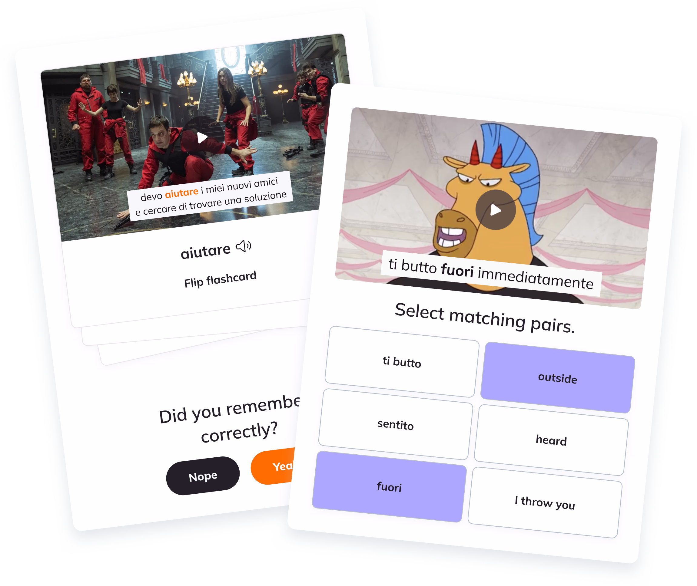 Review what you learned with contextual video based flashcards. Track your progress as you watch and see your confidence grow.