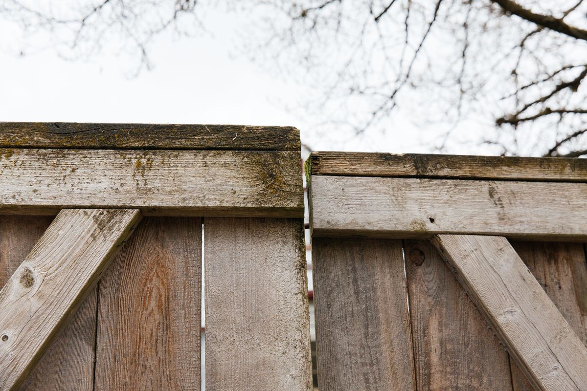 Sagging wood fence gate