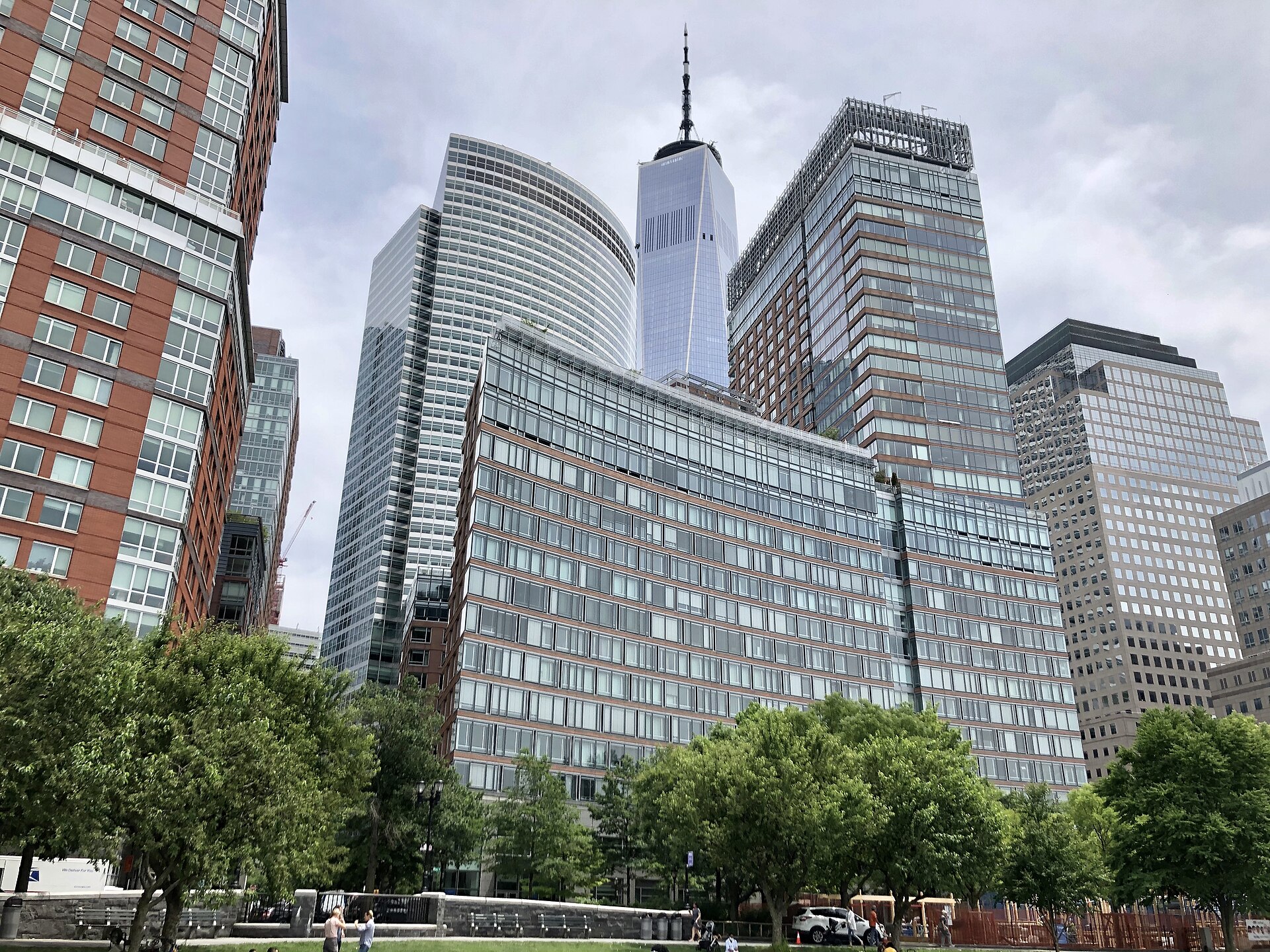 Battery Park City waterfront esplanade and parkland along the Hudson River