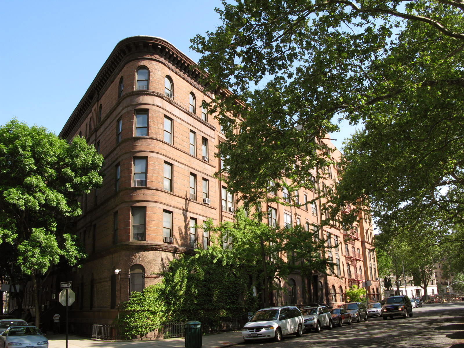 Historic 19th-century row houses on Strivers' Row in Harlem Manhattan