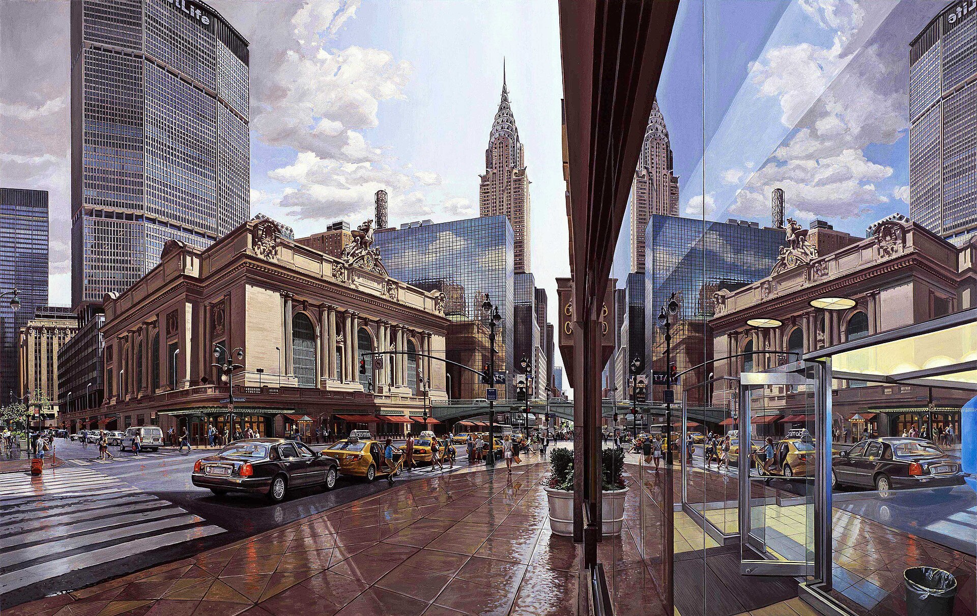 The Art Deco crown of the Chrysler Building towering over Midtown East Manhattan