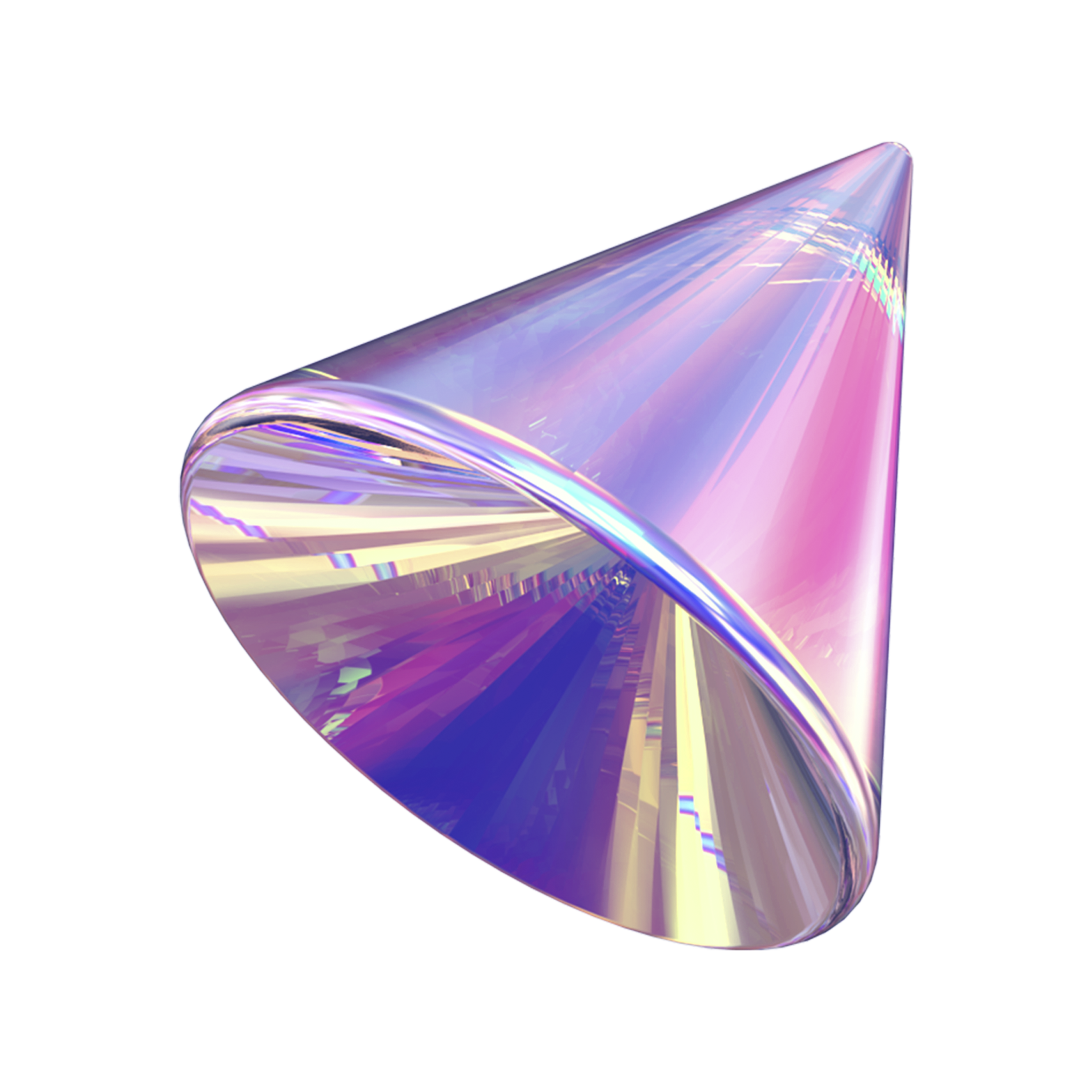 Abstract iridescent cone