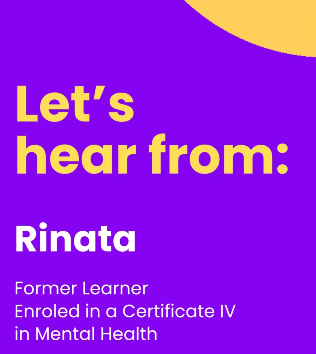 Rinata: How Work Placement Made It Real - Mental Health