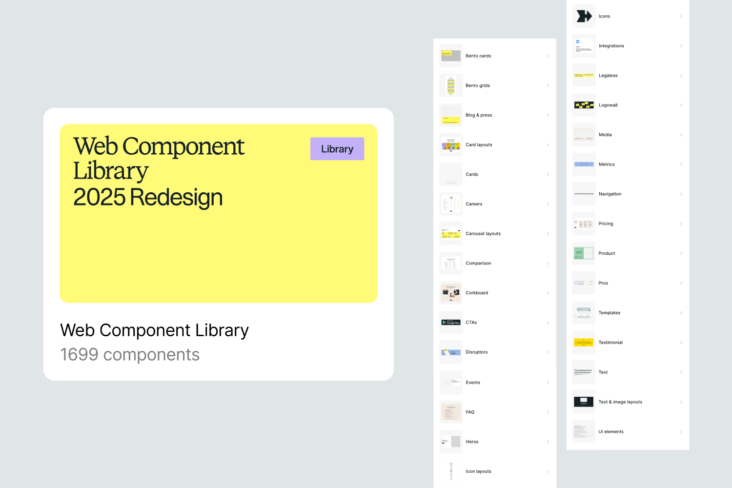 Preview of the styles and components included in the HoneyBook web component library 
