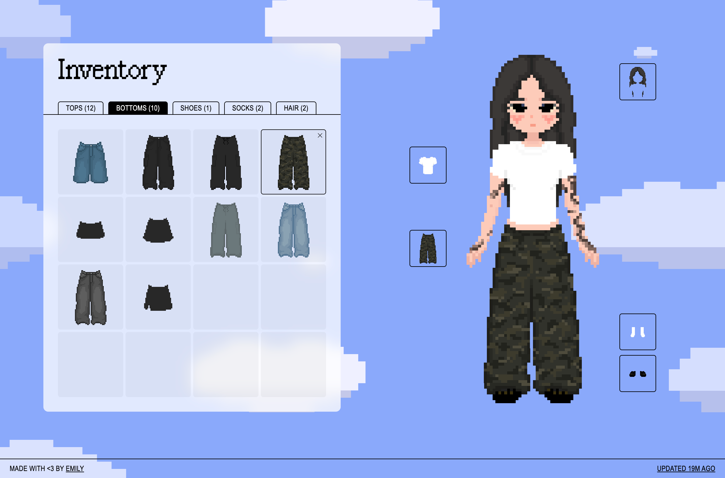 RPG-inspired digital closet