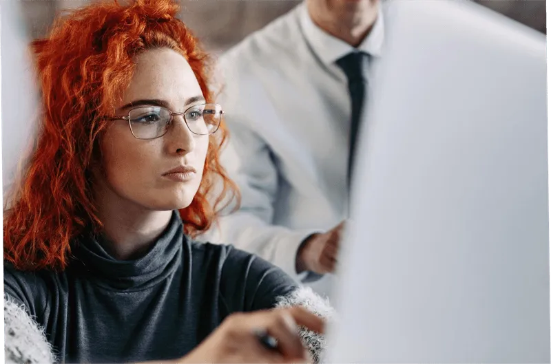 Red with white woman.