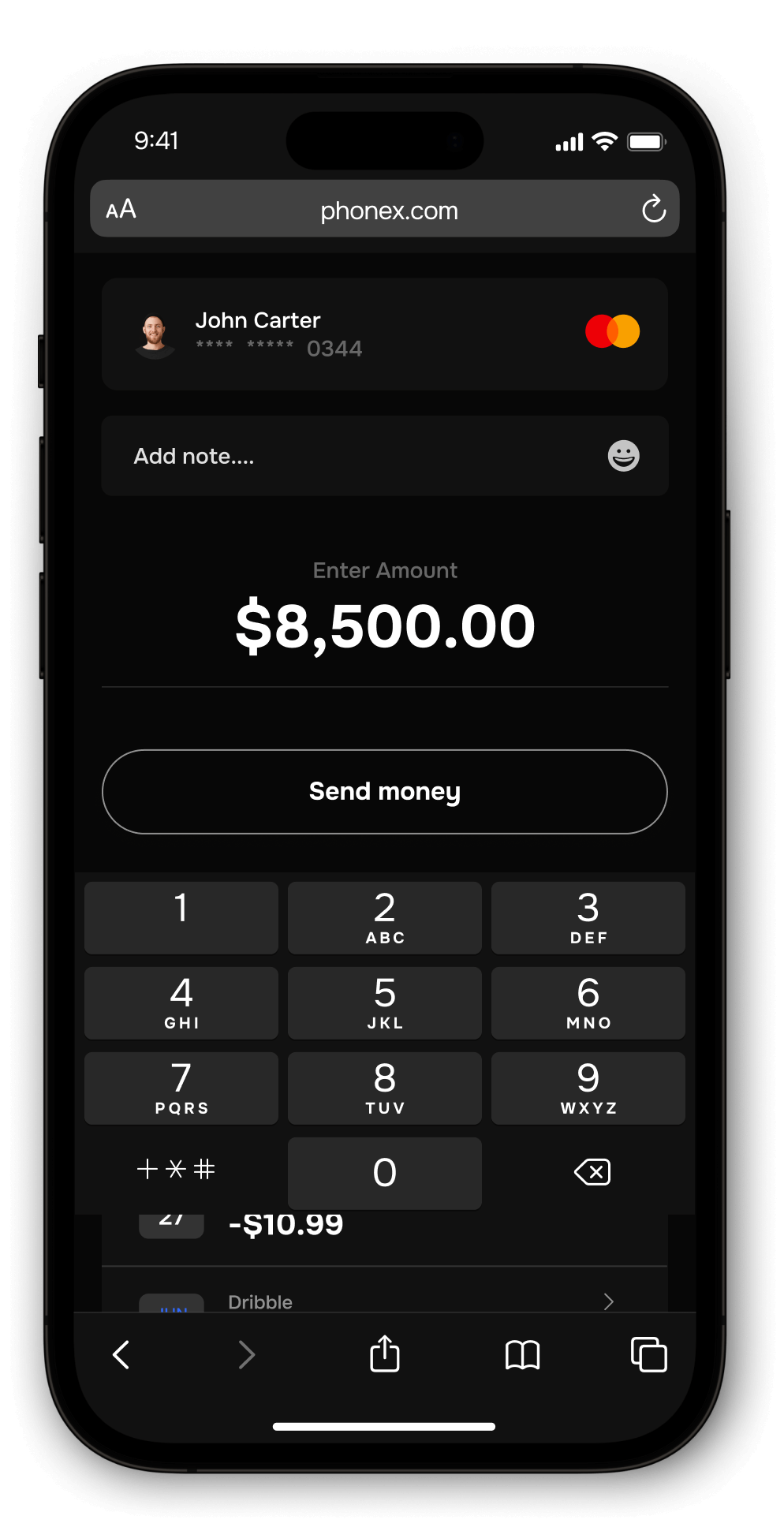 Take Control Of Your Personal Finance Image - Phone X Webflow Template