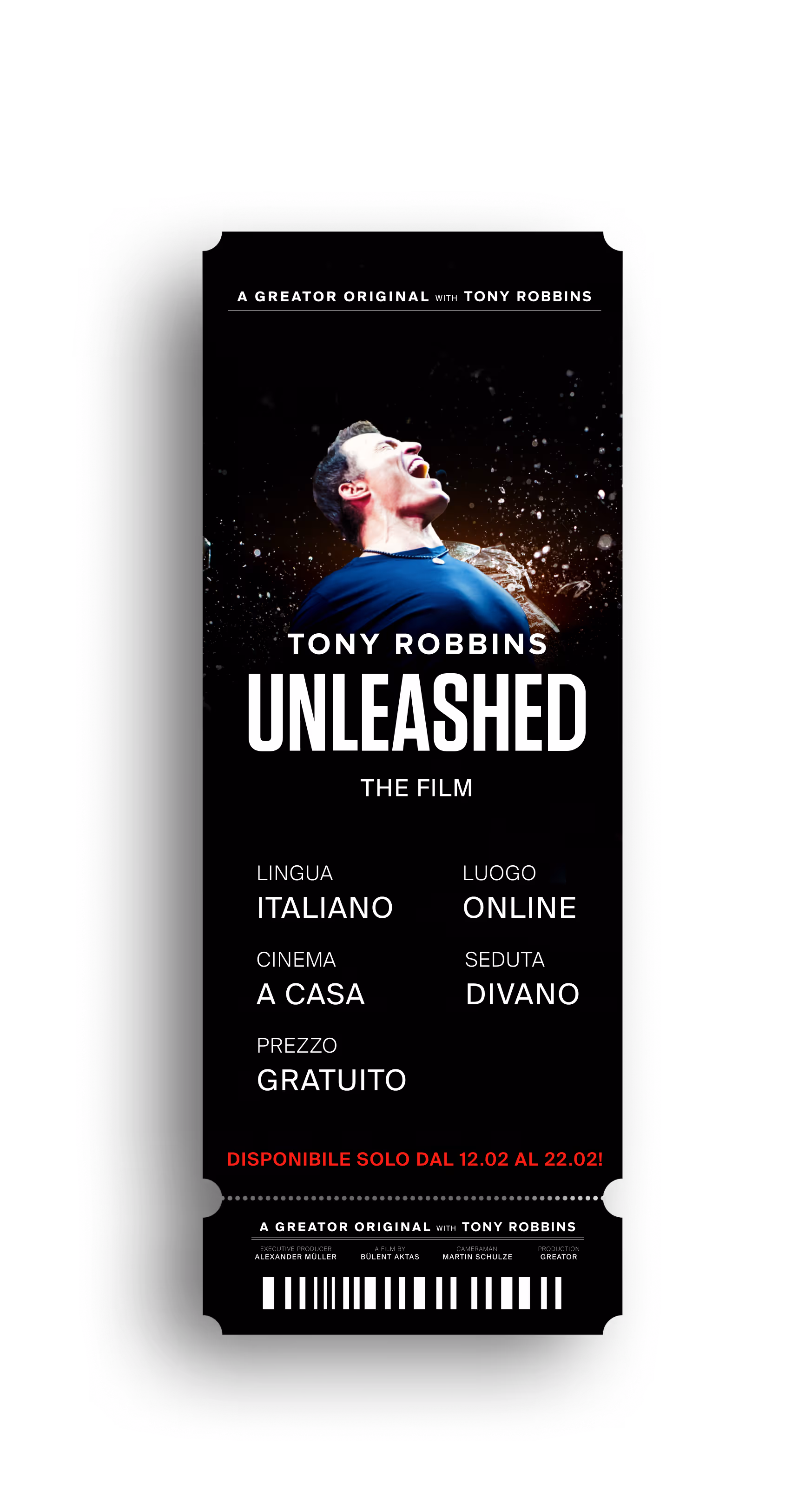 Biglietto per il film di Tony Robbins