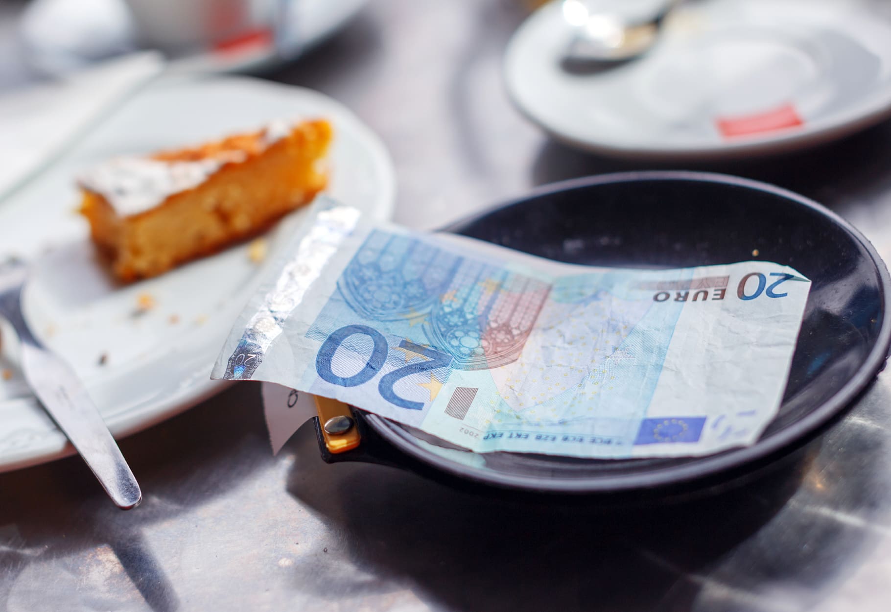 €20 fooi op een bordje