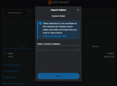 Mantle to MetaMask