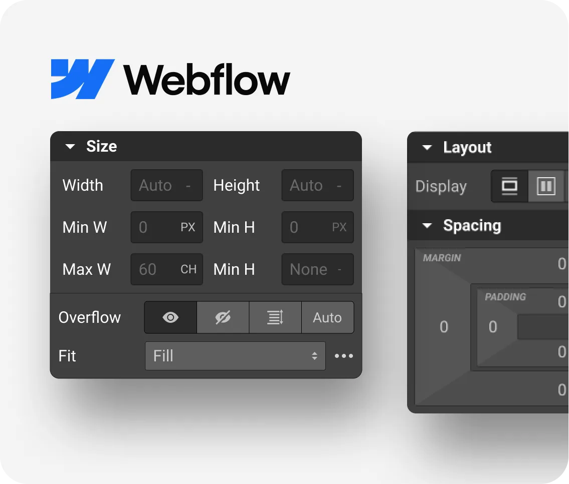 Webflow image settings