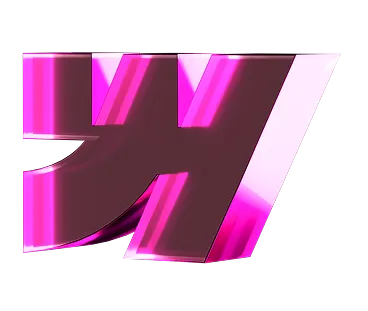 A stylized, glossy pink logo featuring the letters "H" and "7" with a modern, dynamic design.
