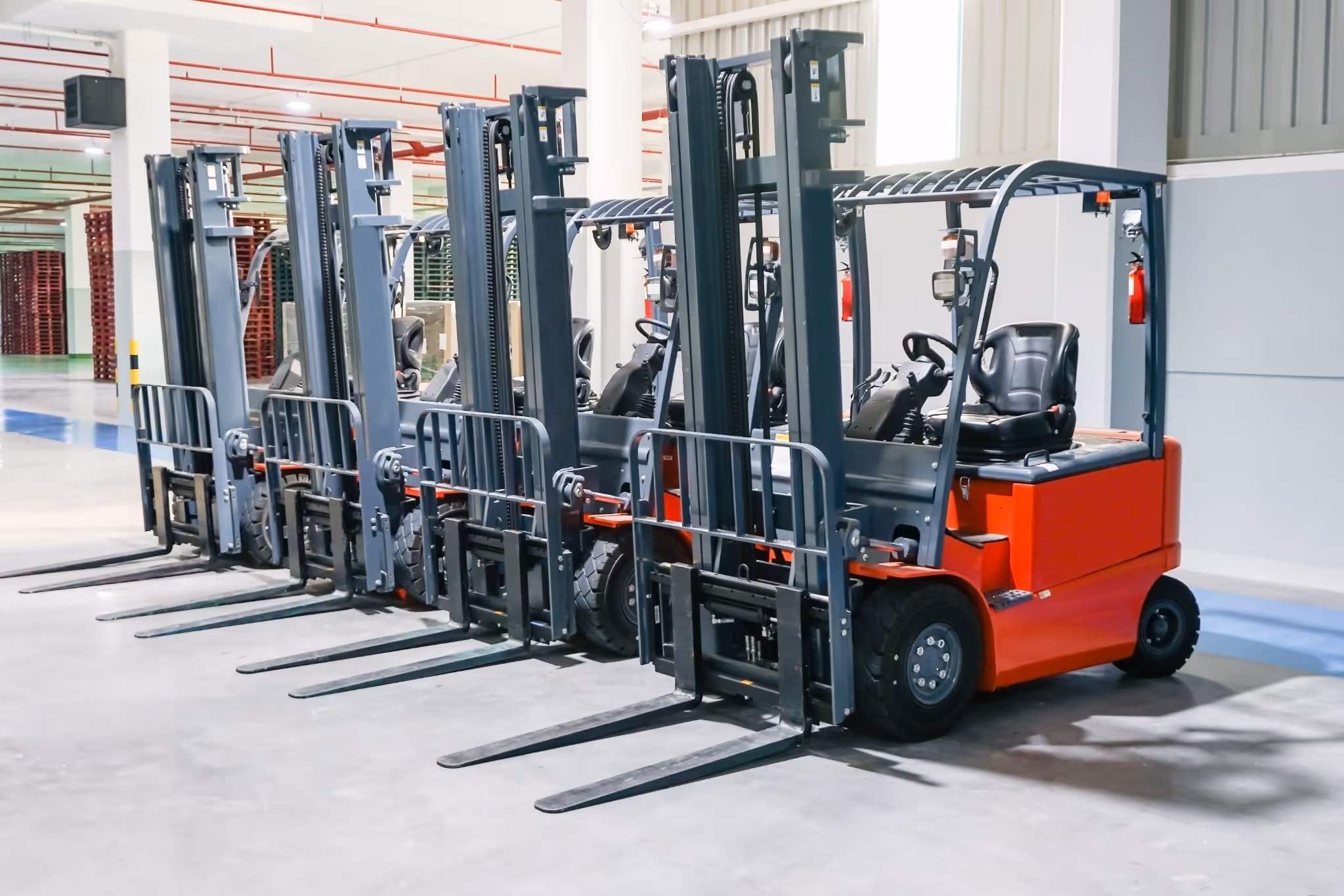Fleet of electric forklifts