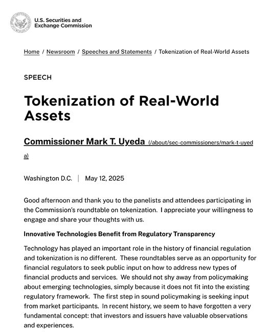 Tokenization of Real World Assets
