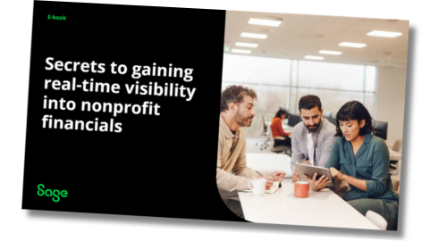 Depicts a guide describing how to gain real-time visibility into nonprofit financials