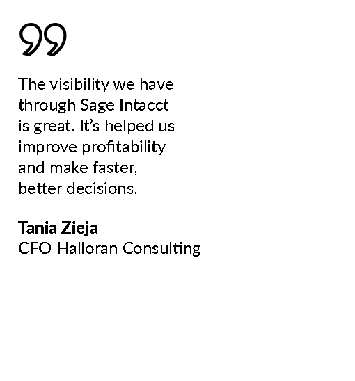Testimonial about Sage Intacct from the CFO at Halloran Consulting