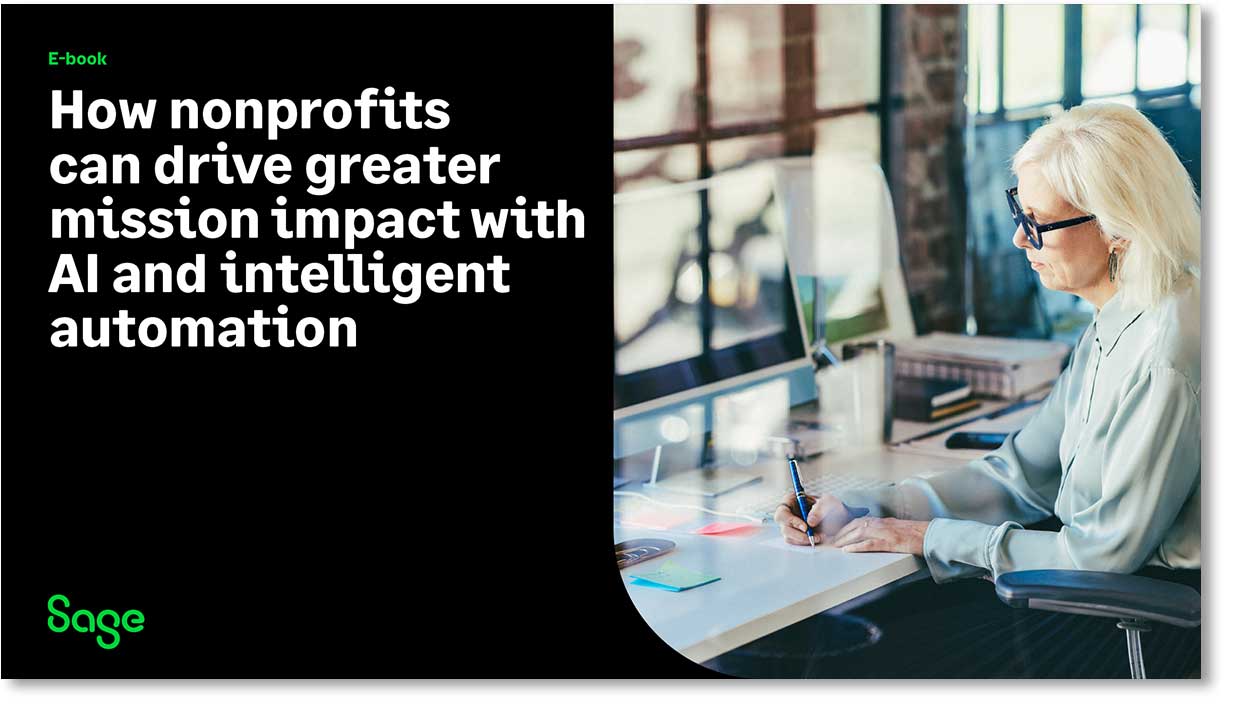 Cover of "How nonprofits can drive greater mission impact with AI and intelligent automation"