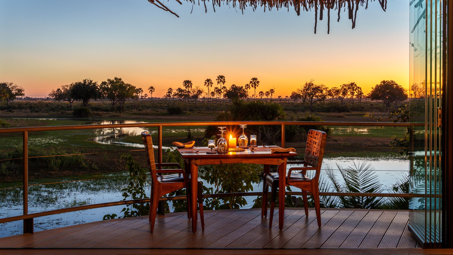 Dine on fresh locally sourced cuisine and creative menus, with meals enjoyed in open air decks, the main lodge, or boma under the stars.