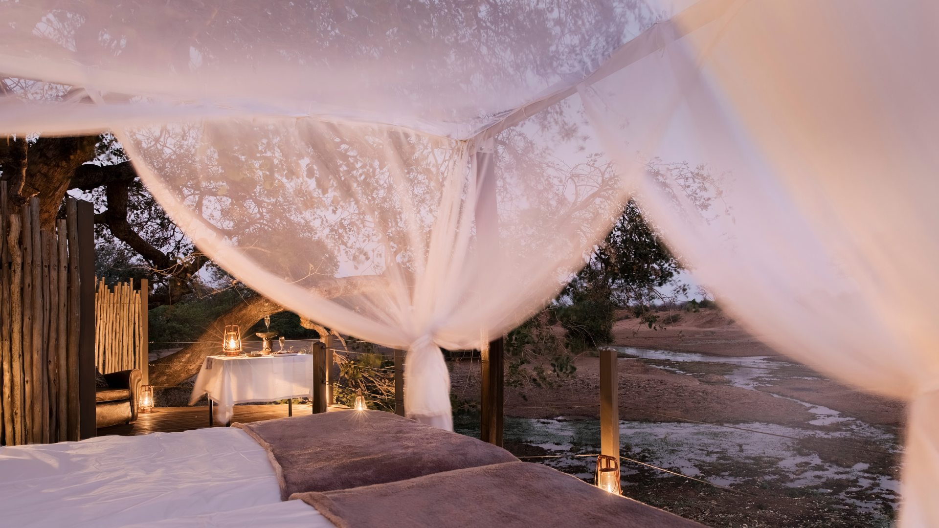 Spend a night under the stars in comfort, with the sounds of Africa and the river all around you.