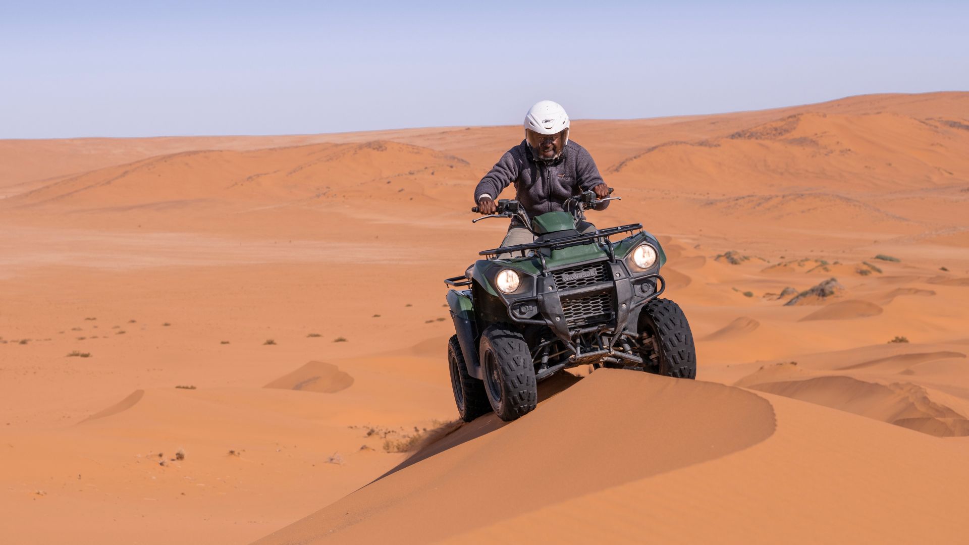 Ride quad bikes with your guide across sand dunes and river valleys for thrilling views and unique desert wildlife.