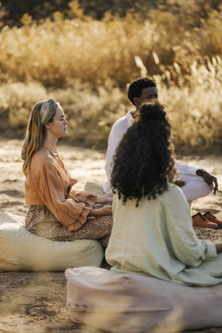 Daily yoga, meditation, and movement classes in a beautiful, open-air studio space.